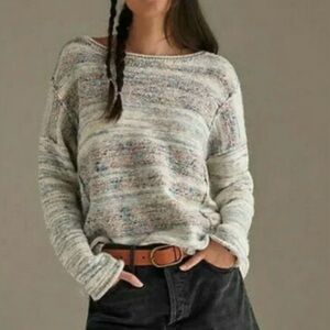 Pilcro by Anthropologie Sloane Multicolor Striped Sweater - Size S